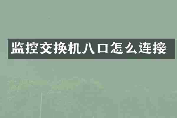 监控交换机八口怎么连接