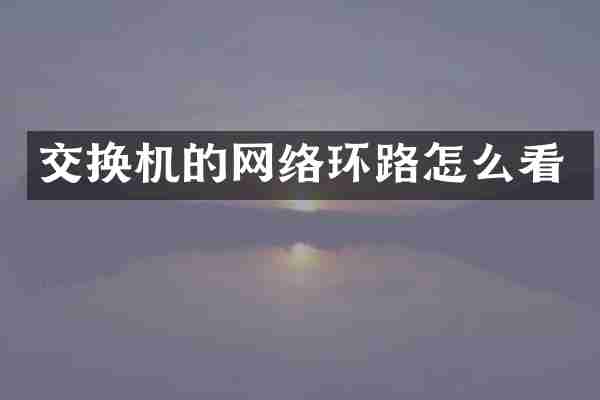 交换机的网络环路怎么看