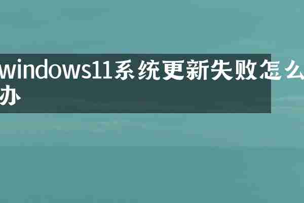 windows11系统更新失败怎么办