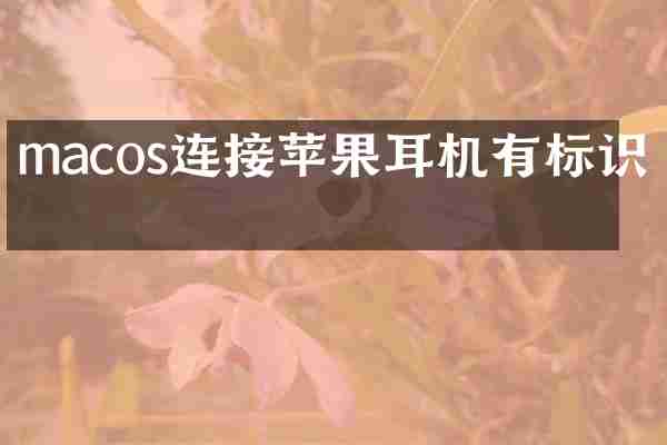 macos连接苹果耳机有标识吗