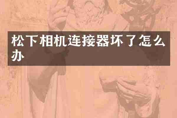 相机连接器坏了怎么办