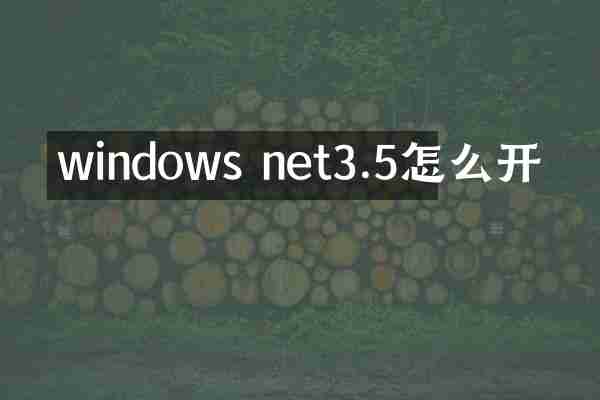 windows net3.5怎么开