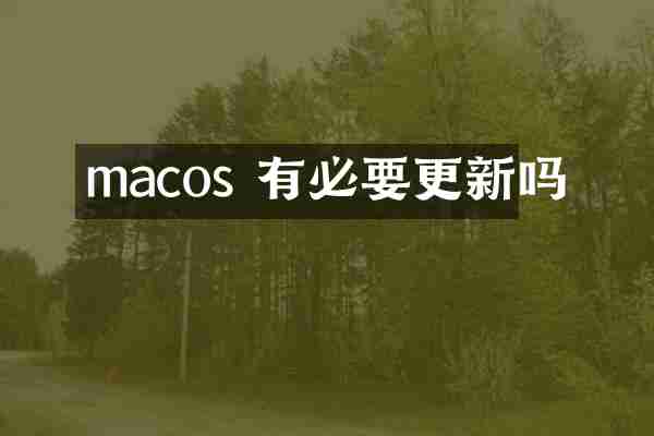 macos 有必要更新吗