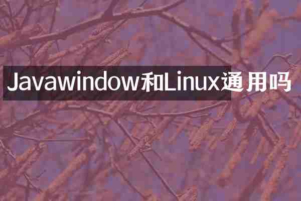 Javawindow和Linux通用吗