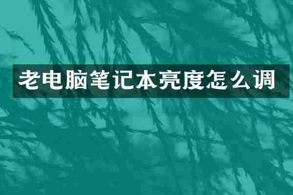 老电脑笔记本亮度怎么调