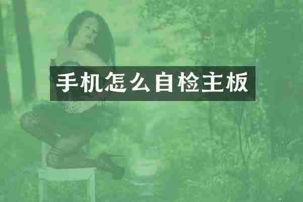 手机怎么自检主板