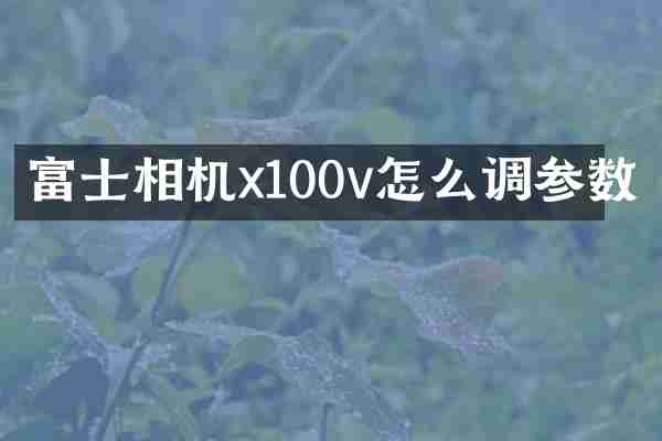 富士相机x100v怎么调参数