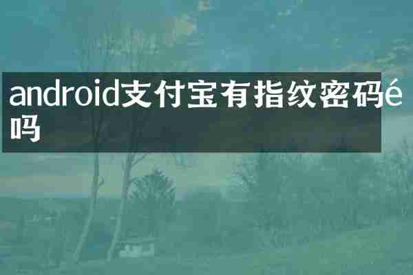 android支付宝有指纹密码锁吗
