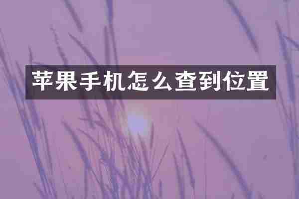 苹果手机怎么查到位置