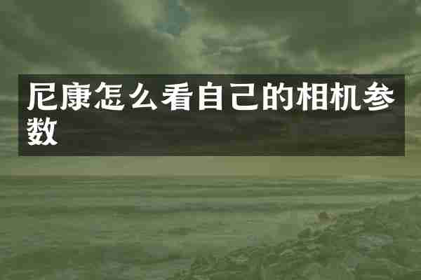 尼康怎么看自己的相机参数
