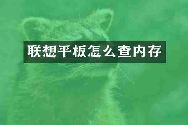 联想平板怎么查内存