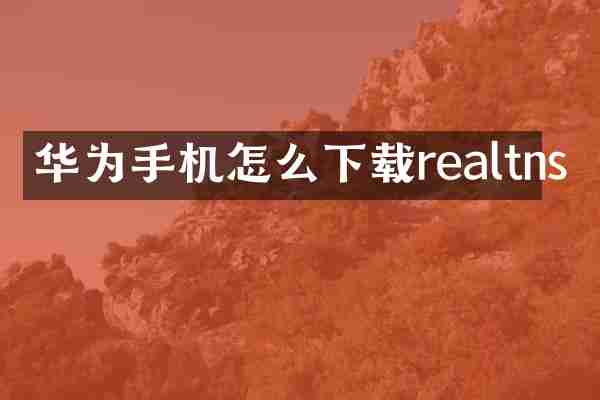 华为手机怎么下载realtns