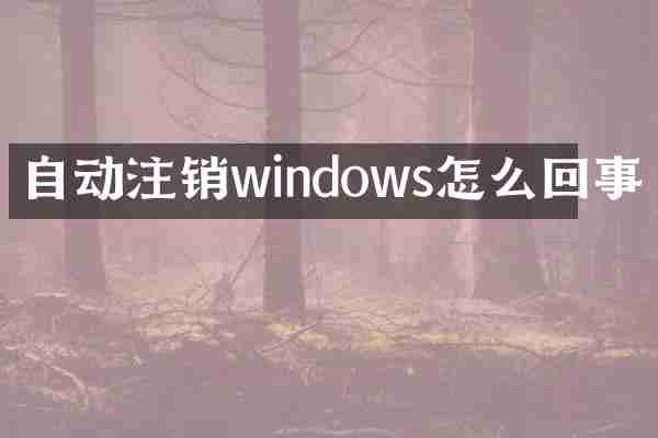 自动注销windows怎么回事