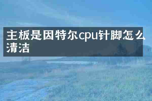 主板是因特尔cpu针脚怎么清洁