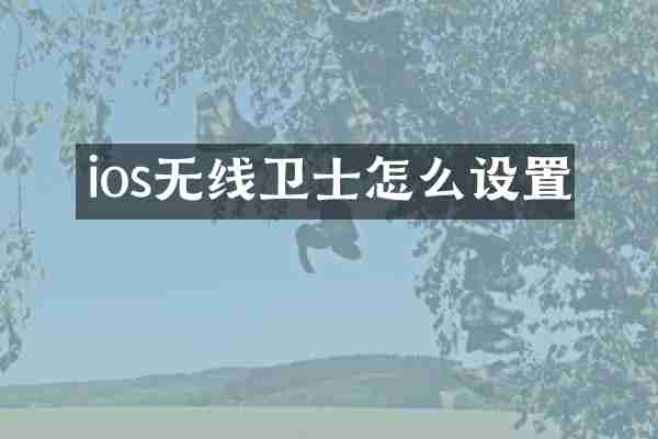 ios无线卫士怎么设置