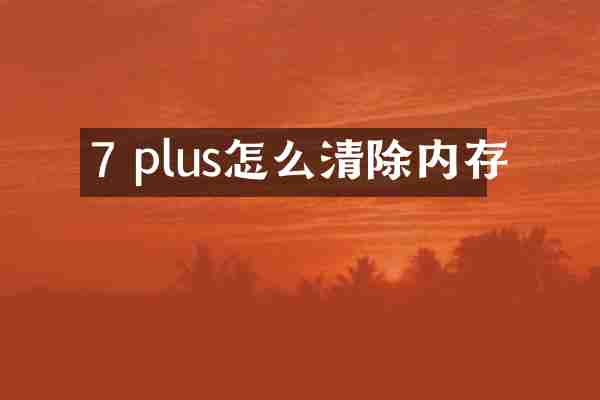 7 plus怎么清除内存