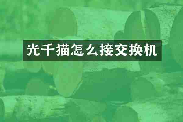 光千猫怎么接交换机