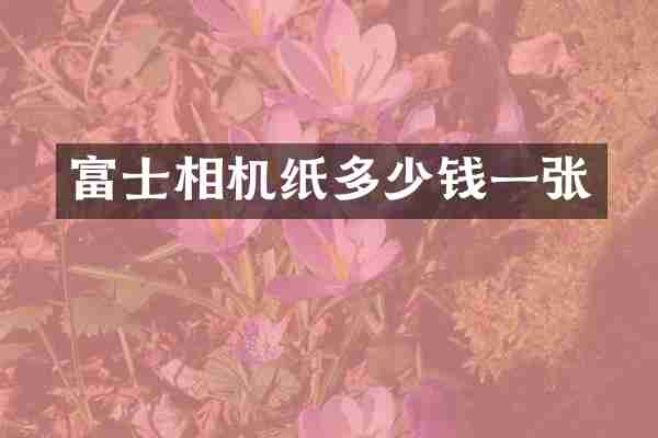 富士相机纸多少钱一张