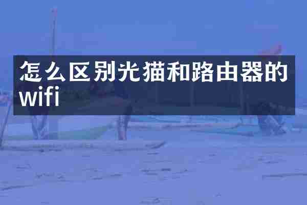怎么区别光猫和路由器的wifi