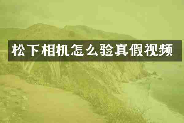 相机怎么验真假视频