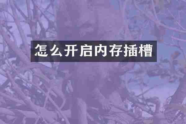 怎么开启内存插槽
