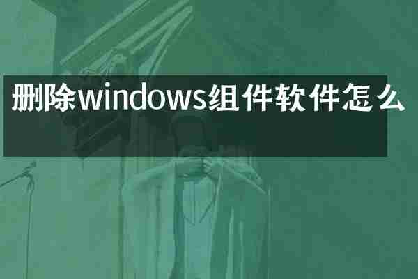 删除windows组件软件怎么办