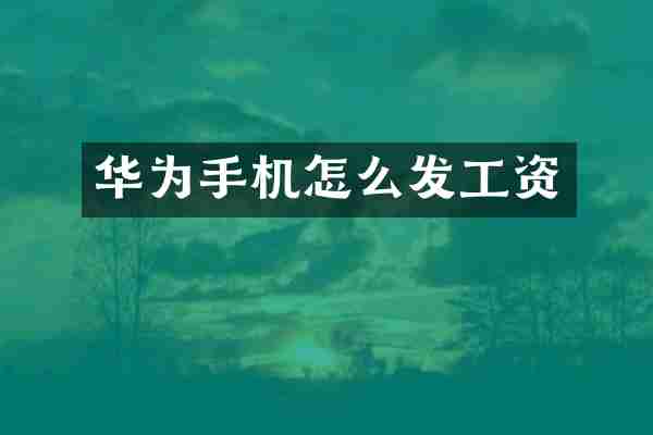 华为手机怎么发工资