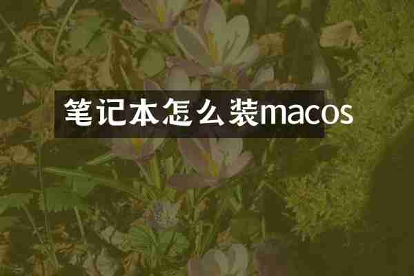 笔记本怎么装macos
