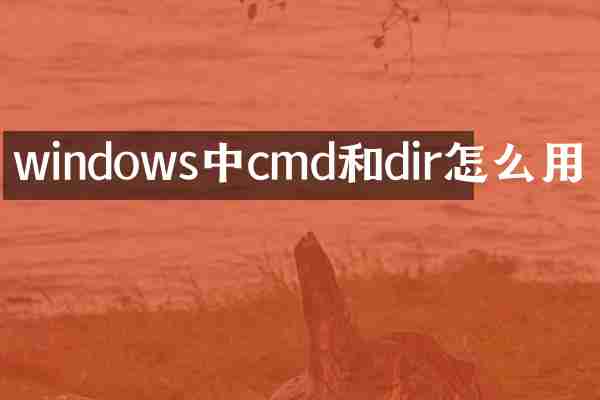windows中cmd和dir怎么用