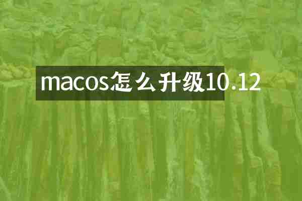 macos怎么升级10.12