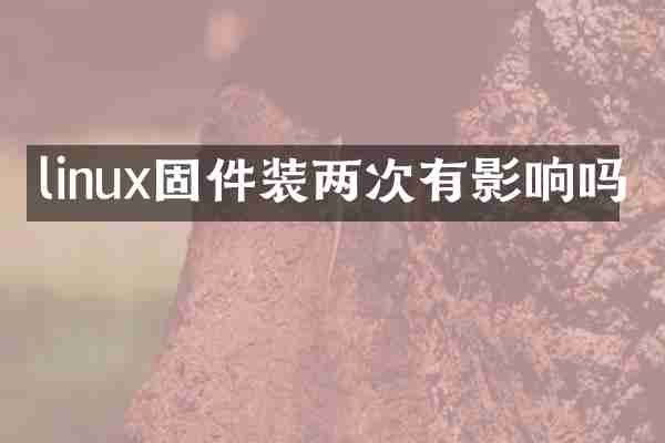 linux固件装两次有影响吗