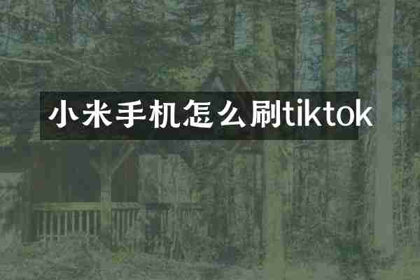 小米手机怎么刷tiktok