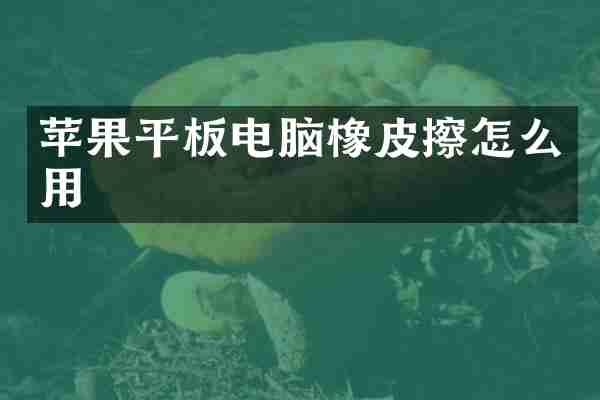 苹果平板电脑橡皮擦怎么用