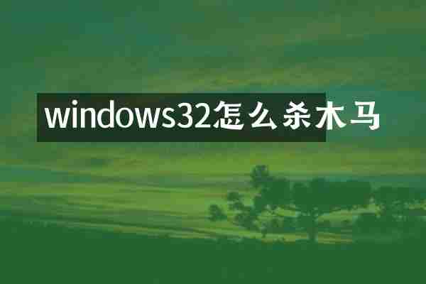 windows32怎么杀木马