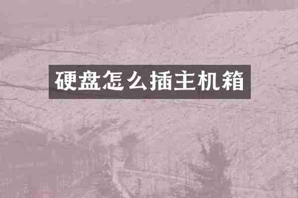 硬盘怎么插主机箱