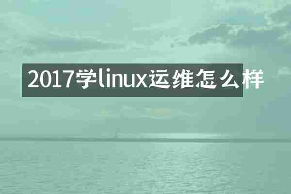 2017学linux运维怎么样