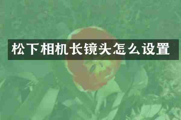 松下相机长镜头怎么设置