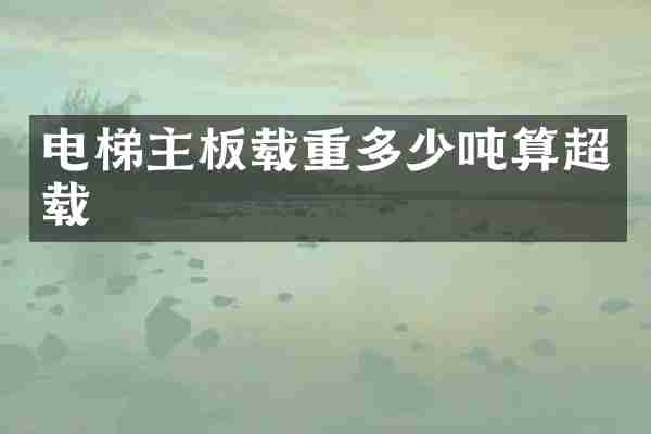 电梯主板载重多少吨算超载