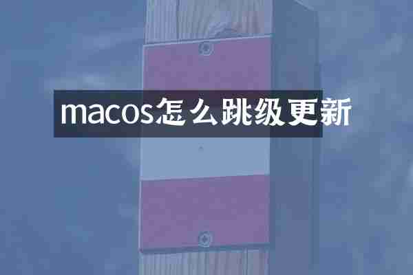 macos怎么跳级更新