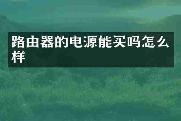 路由器的电源能买吗怎么样
