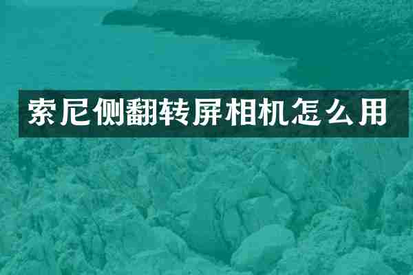 索尼侧翻转屏相机怎么用
