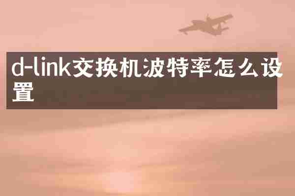 d-link交换机波特率怎么设置
