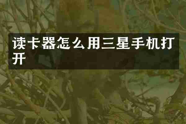 读卡器怎么用三星手机打开