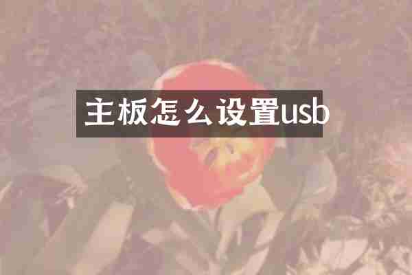 主板怎么设置usb
