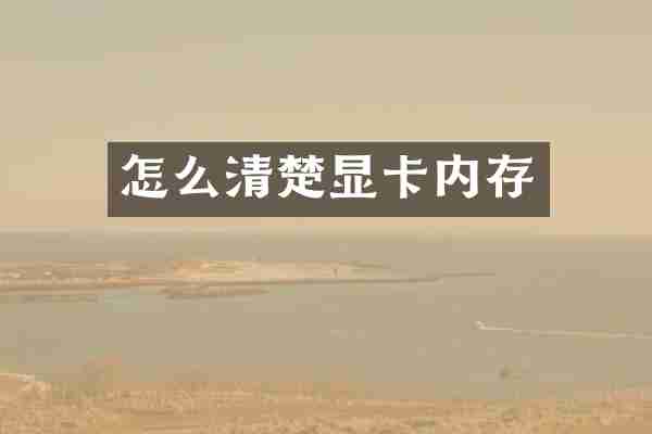 怎么清楚显卡内存