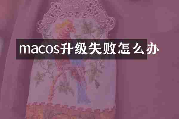 macos升级失败怎么办