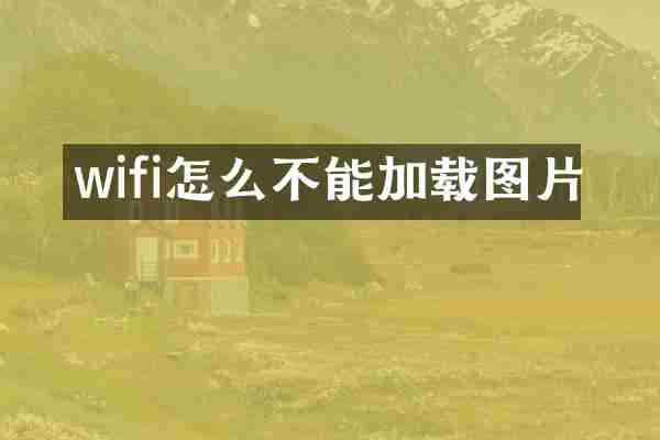 wifi怎么不能加载图片