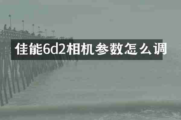 佳能6d2相机参数怎么调