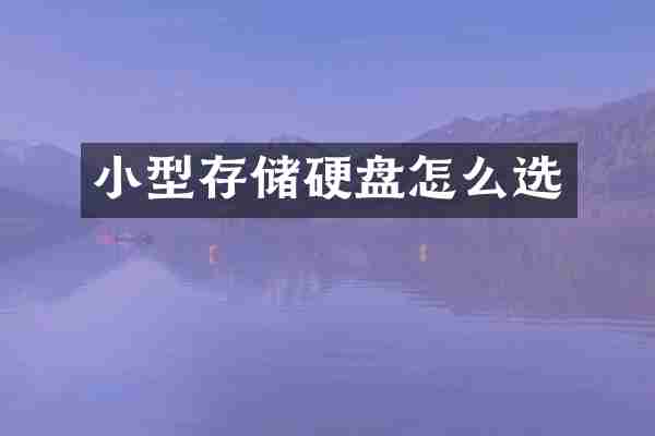 小型存储硬盘怎么选