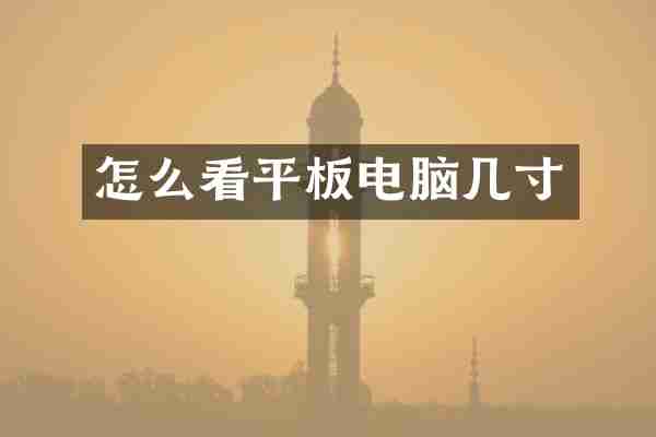 怎么看平板电脑几寸